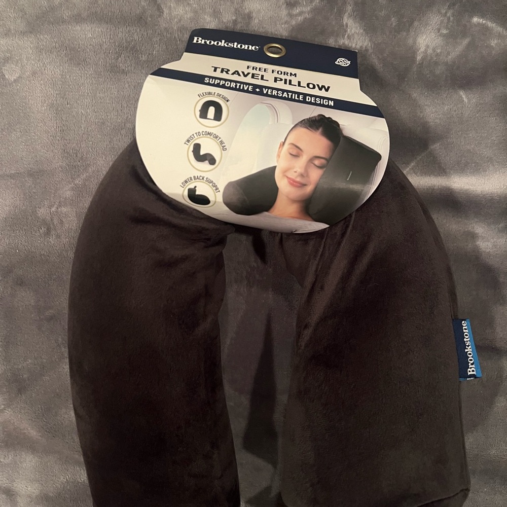 Brookstone Black Free Form Travel Pillow